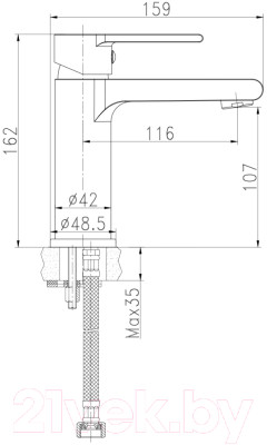 Умывальник со смесителем Cersanit Erica 55 / S-UM-ERI-55-1-W + 63107 - фото 8 - id-p213678426