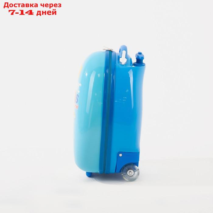 Чемодан детский 16", отдел на молнии, 2 колеса, цвет голубой - фото 2 - id-p213593138