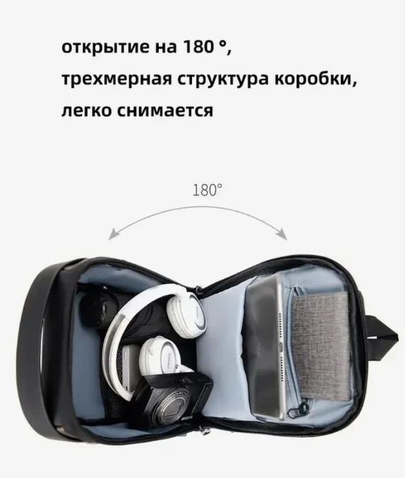 Сумка - рюкзак через плечо Fashion с кодовым замком и USB / Сумка слинг / Кросc-боди барсетка+ подарок - фото 4 - id-p213686361