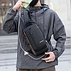 Сумка - рюкзак через плечо Fashion с кодовым замком и USB / Сумка слинг / Кросc-боди барсетка+ подарок, фото 6