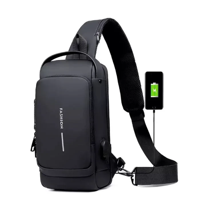 Сумка - рюкзак через плечо Fashion с кодовым замком и USB / Сумка слинг / Кросc-боди барсетка+ подарок - фото 7 - id-p213686361