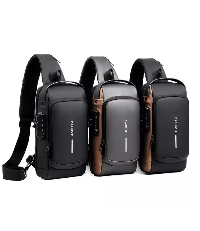 Сумка - рюкзак через плечо Fashion с кодовым замком и USB / Сумка слинг / Кросc-боди барсетка+ подарок - фото 2 - id-p213686361