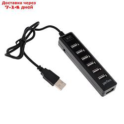 Разветвитель USB (Hub) Perfeo H034, 7 портов, USB 2.0, чёрный