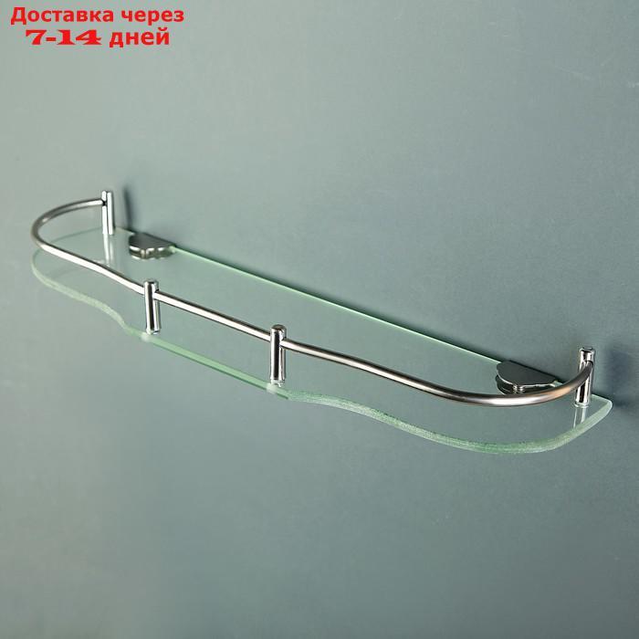 Полка для ванной комнаты, 40×11×4 см, металл, стекло - фото 1 - id-p213591214