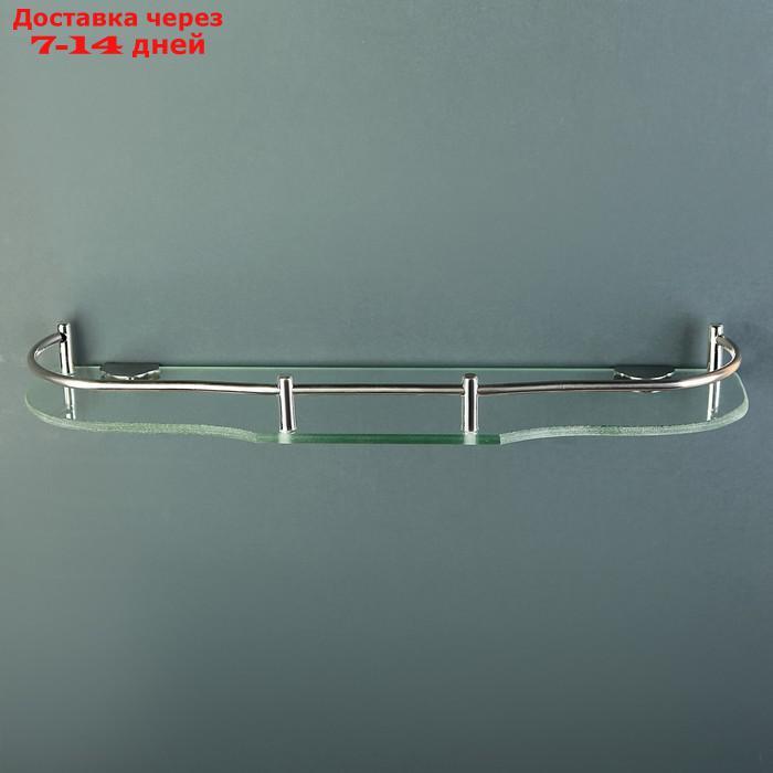 Полка для ванной комнаты, 40×11×4 см, металл, стекло - фото 2 - id-p213591214