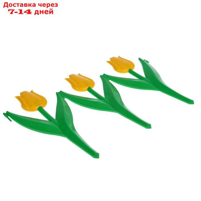 Ограждение декоративное, 30 × 225 см, 5 секций, пластик, жёлтый цветок, "Тюльпан" - фото 2 - id-p213591337