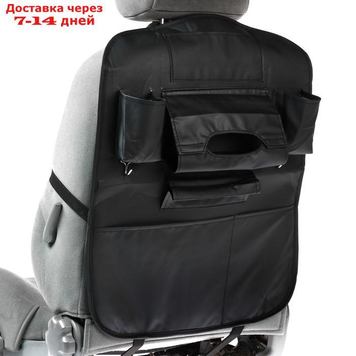 Органайзер на спинку сиденья 62×44 см, кож.зам, черный - фото 2 - id-p213592445