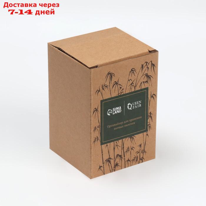 Органайзер для хранения ватных палочек, 7 × 7 × 9,5 см, цвет прозрачный/коричневый - фото 5 - id-p213590638