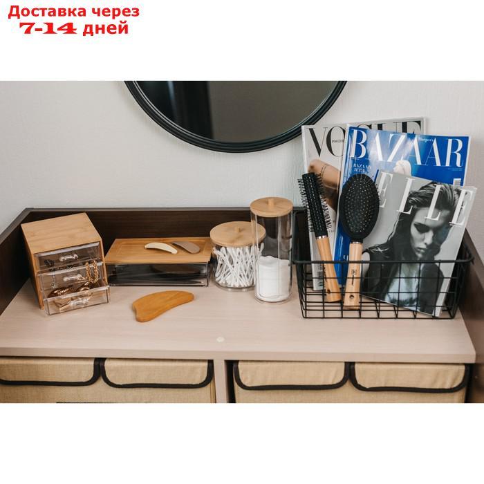 Органайзер для хранения ватных палочек, 7 × 7 × 9,5 см, цвет прозрачный/коричневый - фото 6 - id-p213590638