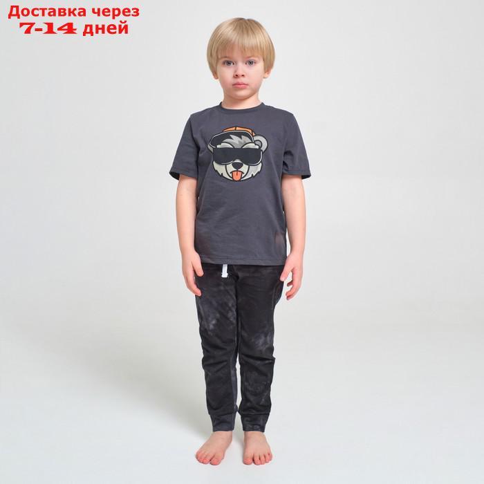 Пижама детская (футболка, брюки) KAFTAN "Trendy" р.32 (110-116), серый - фото 1 - id-p213592482