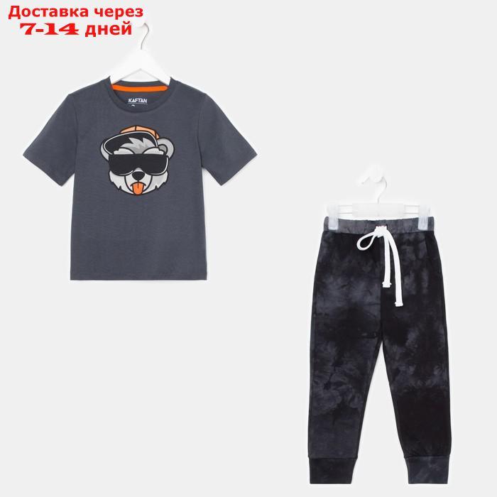 Пижама детская (футболка, брюки) KAFTAN "Trendy" р.32 (110-116), серый - фото 6 - id-p213592482