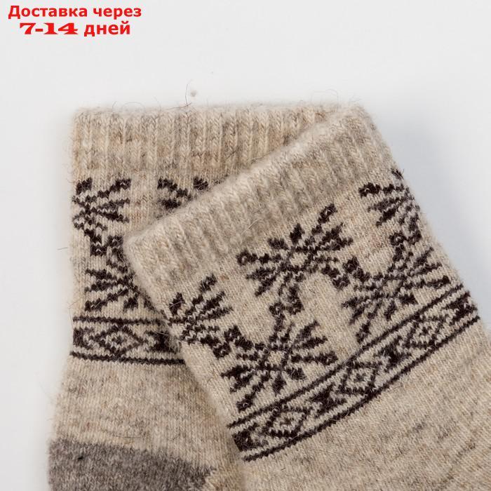 Носки новогодние детские шерстяные Organic "Снежинки", цвет молочный, размер 10-12 см (1) - фото 2 - id-p213591626