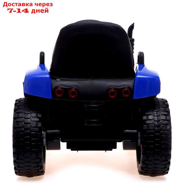 Электромобиль "Трактор", с прицепом, EVA колеса, кожаное сидение, цвет синий - фото 5 - id-p213592632