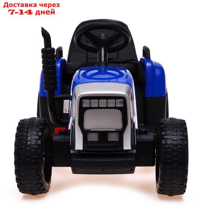 Электромобиль "Трактор", с прицепом, EVA колеса, кожаное сидение, цвет синий - фото 7 - id-p213592632