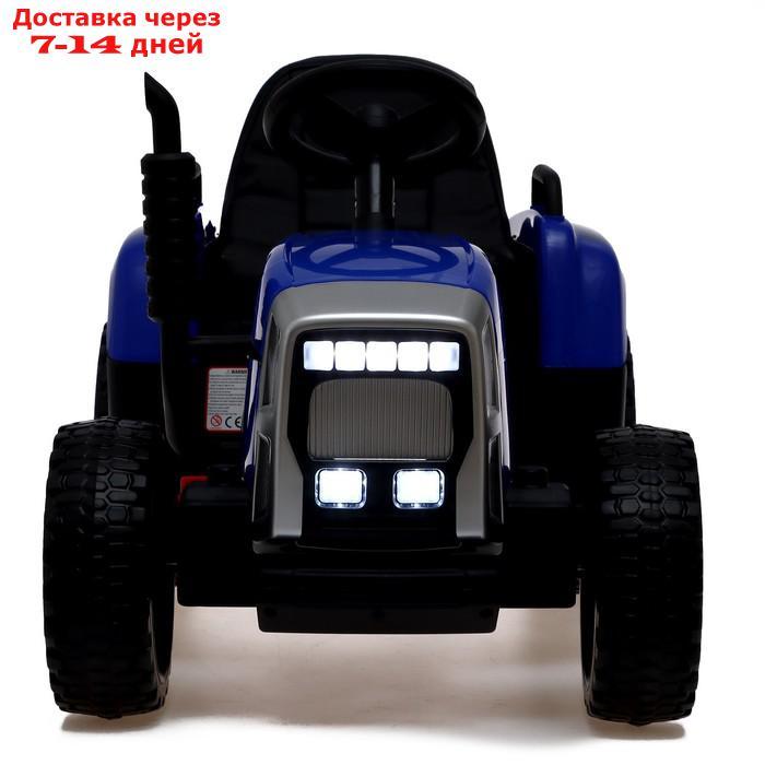 Электромобиль "Трактор", с прицепом, EVA колеса, кожаное сидение, цвет синий - фото 8 - id-p213592632