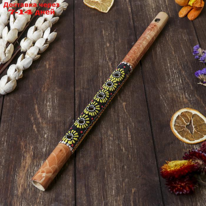 Музыкальный инструмент бамбук "Флейта Этнический орнамент" 35x2,5x2,5 см - фото 3 - id-p213591680