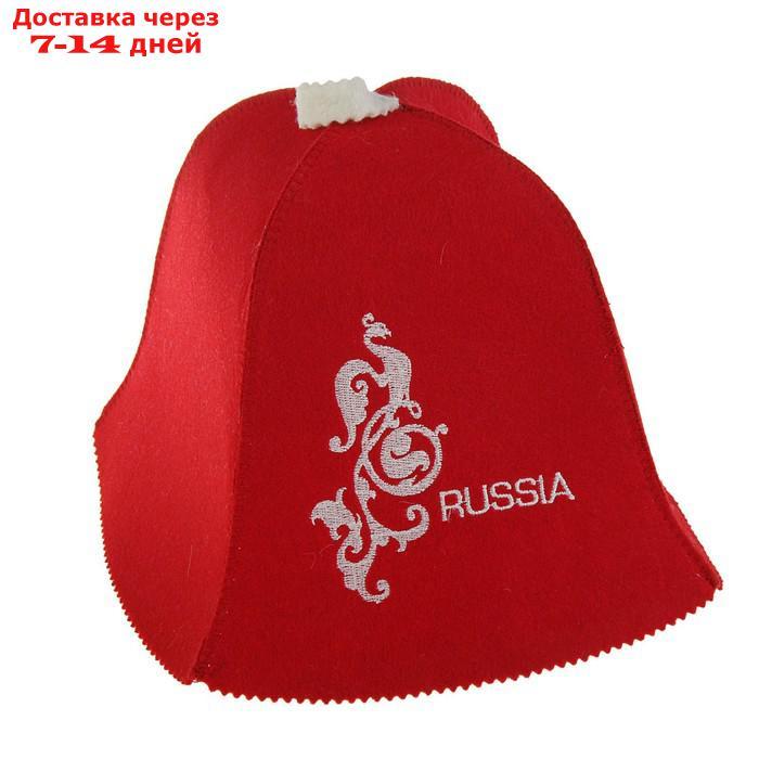 Колпак для бани шапка "Russia" красная - фото 3 - id-p213590934