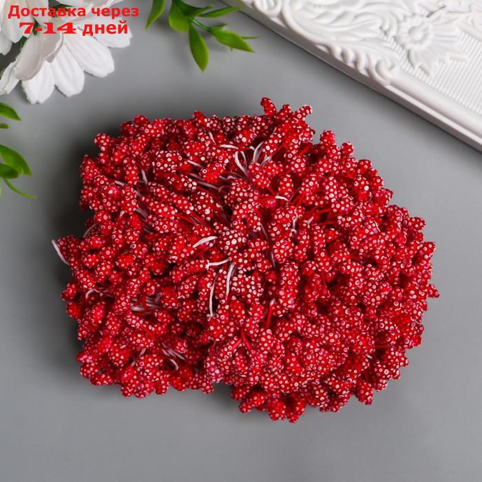Тычинки для цветов "Капельки пузырьковые красные" 4х7 мм набор 700 шт длина 6,5 см