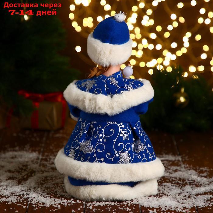 Снегурочка "В синей шубке с сердечком" двигается 16х30 см - фото 4 - id-p213591808