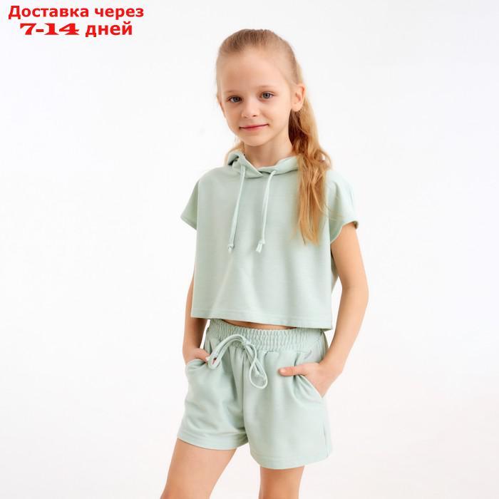 Комлект для девочки (топ, шорты) MINAKU: Casual Collection цвет оливковый, рост 116 - фото 1 - id-p213592882