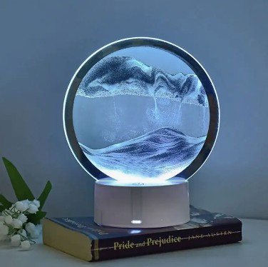 Лампа- ночник "Зыбучий песок" с 3D эффектом Desk Lamp (RGB -подсветка, 7 цветов) / Песочная картина - фото 3 - id-p213686598