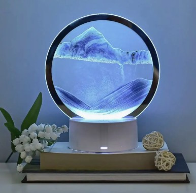 Лампа- ночник "Зыбучий песок" с 3D эффектом Desk Lamp (RGB -подсветка, 7 цветов) / Песочная картина - фото 2 - id-p213686598
