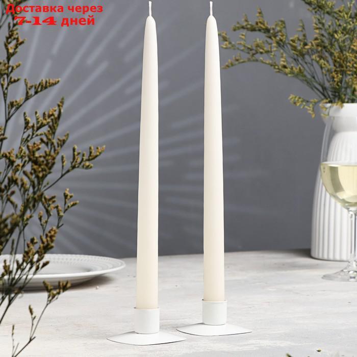 Набор свечей античных 2 штуки ручной работы 30 см (молочная) - фото 1 - id-p213592965