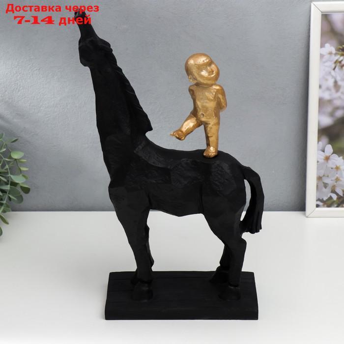 Сувенир полистоун "Малыш на коне" 40х12х28 см - фото 1 - id-p213592982