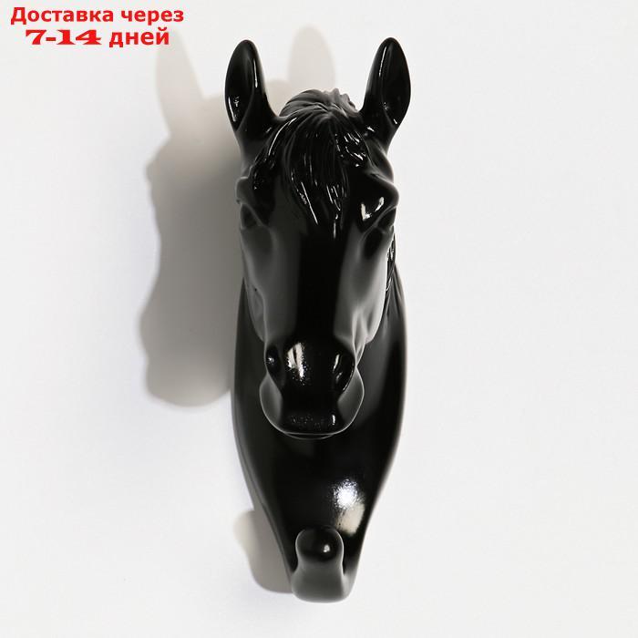 Декор настенный-вешалка "Конь"12 x 3,8 см, чёрный - фото 2 - id-p213592991