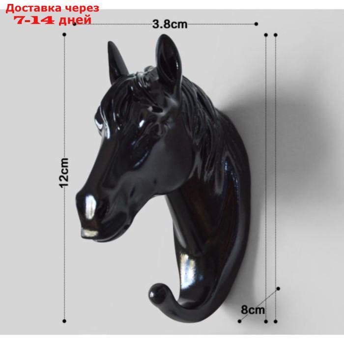 Декор настенный-вешалка "Конь"12 x 3,8 см, чёрный - фото 5 - id-p213592991