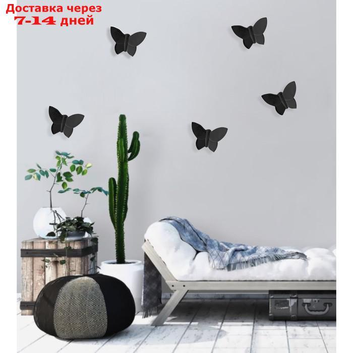 Декор настенный "Бабочки" 7,5 x 10,5 см, черный, (набор 5 шт) - фото 2 - id-p213592994