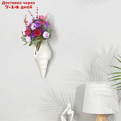 Декор настенный-ваза "Ракушка" 25  x 8.7 см, белый