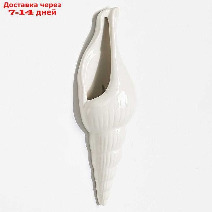 Декор настенный-ваза "Ракушка" 25 x 8.7 см, белый - фото 4 - id-p213593030