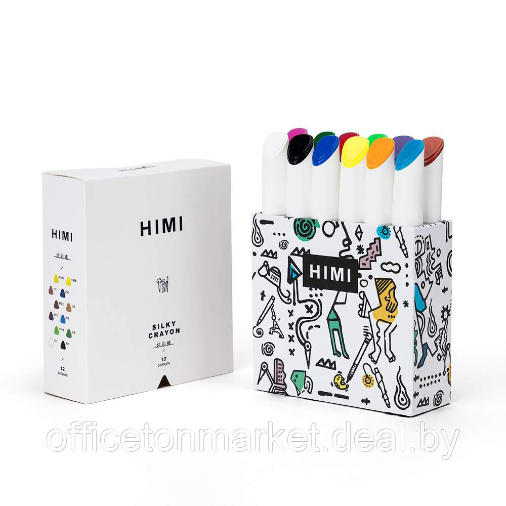 Мелки восковые "Himi Miya Silky Crayon", 12 цветов, ассорти - фото 1 - id-p213688013