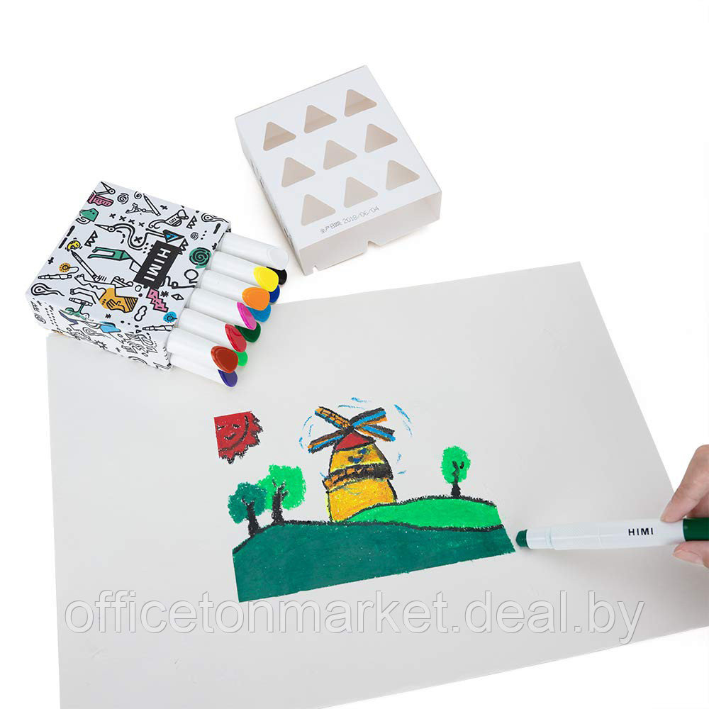 Мелки восковые "Himi Miya Silky Crayon", 12 цветов, ассорти - фото 3 - id-p213688013