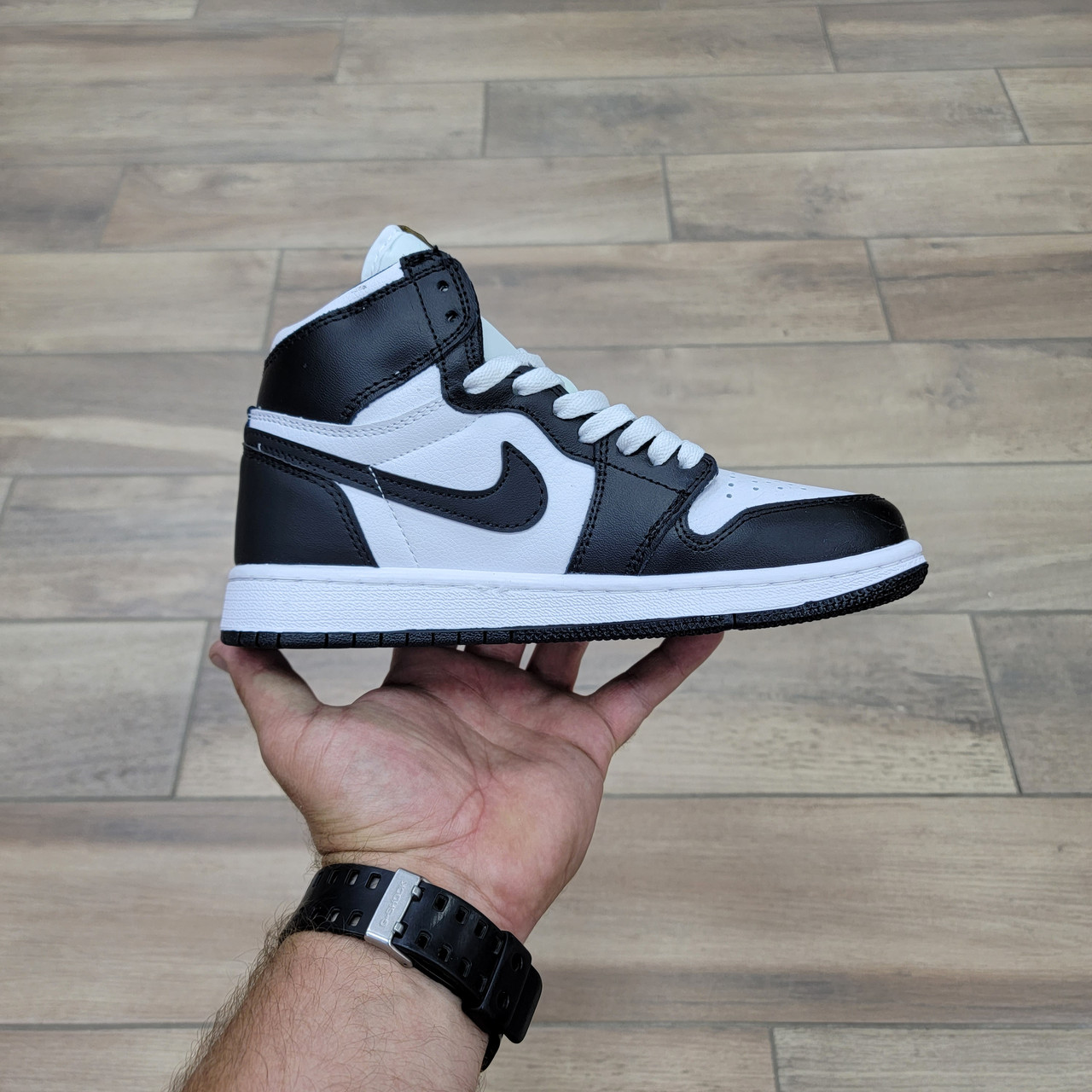 Кроссовки Air Jordan 1 High Black White - фото 2 - id-p108795847