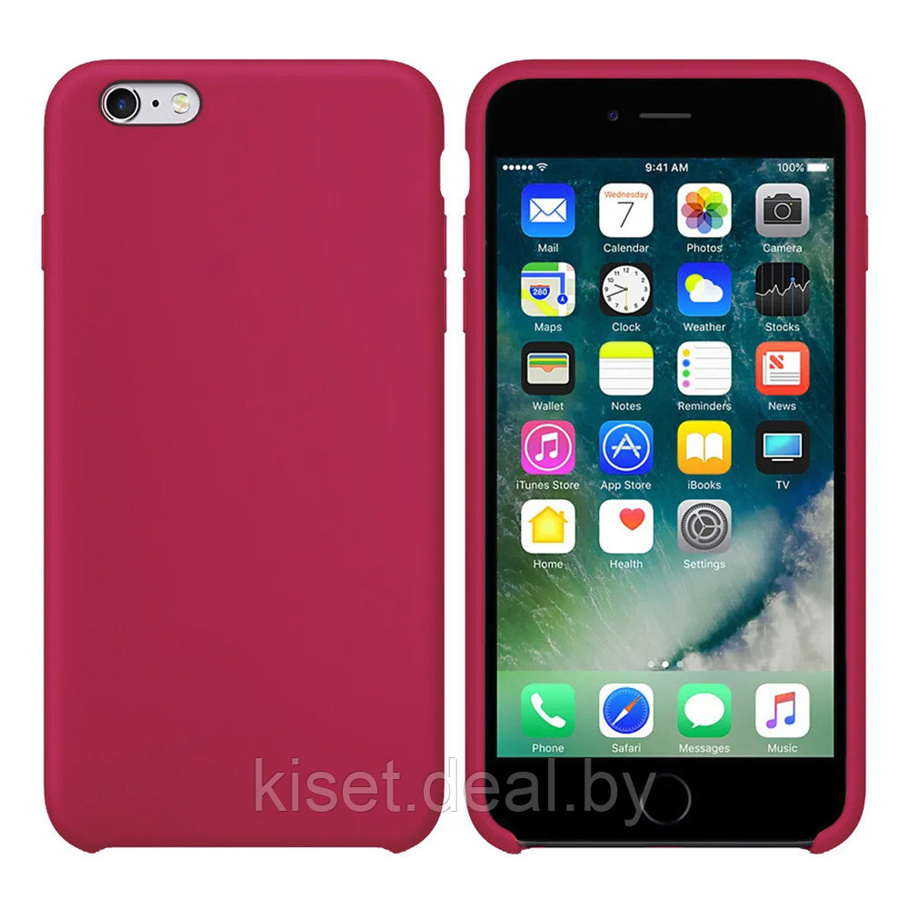 Бампер Silicone Case для iPhone 6 Plus / 6s Plus рубиновый - фото 1 - id-p189964849