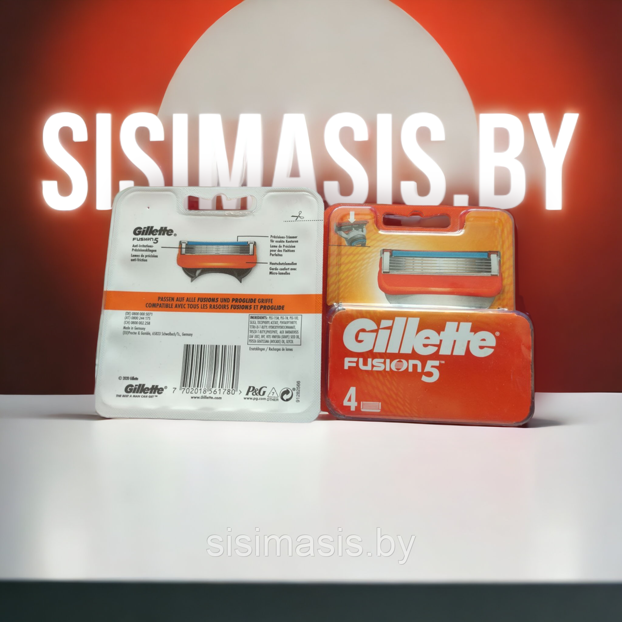 Сменные кассеты для бритья Gillette Fusion, оригинал, 4 шт. - фото 3 - id-p182750161