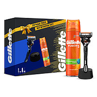 Gillette Подарочный набор мужской: Proglide Станок с 1 сменной кассетой + Гель для бритья 200 мл + Подставка