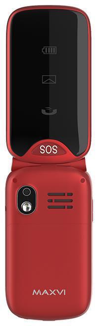 Кнопочный телефон раскладушка раскладной для пожилых людей MAXVI E6 красный мобильный - фото 3 - id-p213722895
