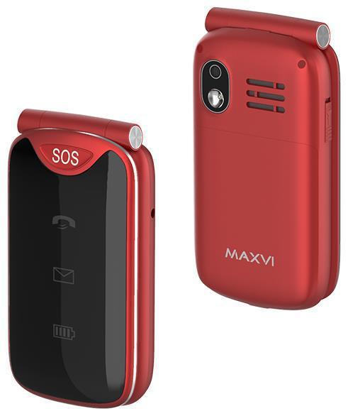 Кнопочный телефон раскладушка раскладной для пожилых людей MAXVI E6 красный мобильный - фото 6 - id-p213722895