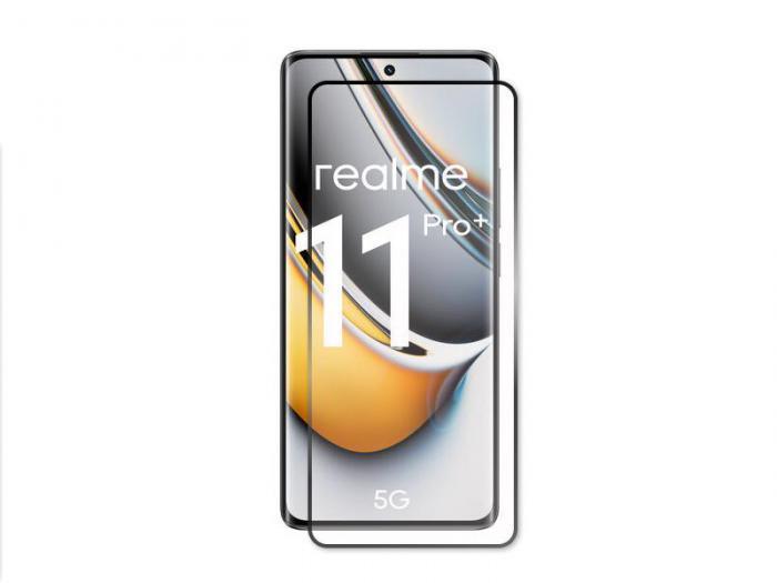 Защитное стекло Red Line для Realme 11 Pro Plus 5G Full Screen 3D Tempered Glass Full Glue Black УТ000036340 - фото 1 - id-p213722990