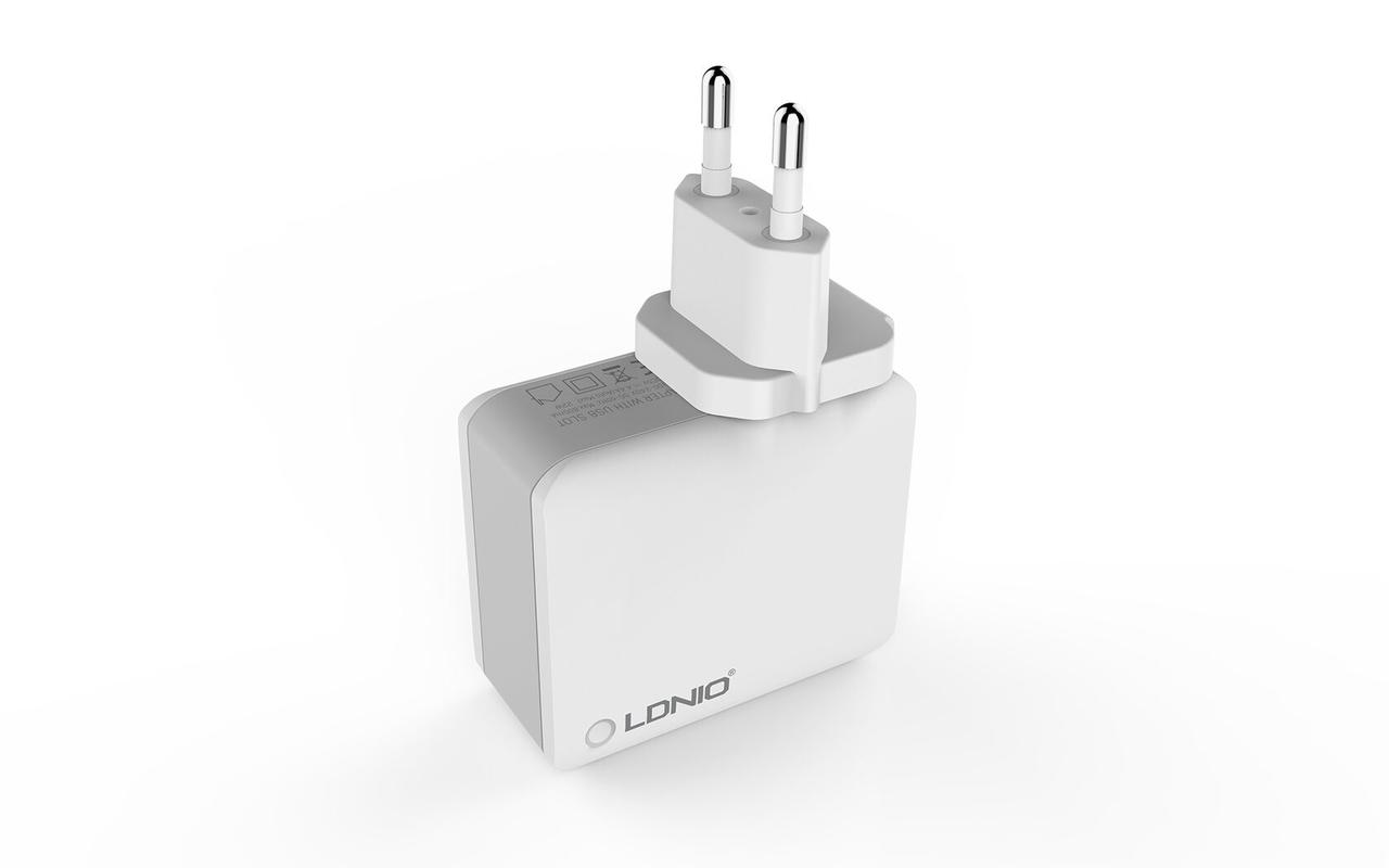 Сетевое зарядное устройство - LDNIO A4403, 5V, 4400mA, 22W, 4xUSB, белое - фото 5 - id-p213724344