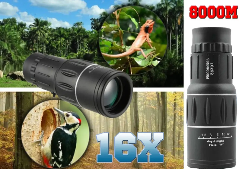 Монокуляр (монокль) Bushnell 16x52, 16 кратный зум, 8000 м, двойной фокус - фото 7 - id-p93846974