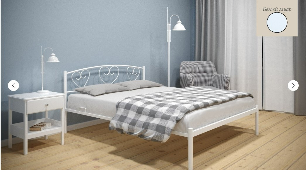 Кровать МАРГАРИТА (Белый муар) Князев-Мебель - фото 1 - id-p213860088