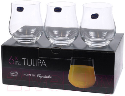 Набор стаканов Bohemia Crystal Tulipa 25300/350 - фото 2 - id-p213872570
