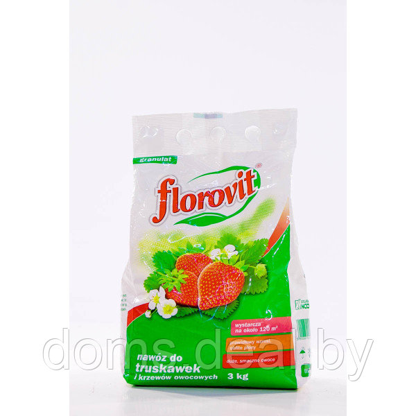 Удобрение Флоровит для клубники гранулированное, мешок 3 кг Florovit для клубники - фото 1 - id-p213915575