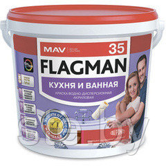 Краска FLAGMAN 35 кухня и ванная (белый) 11л (13,0 кг)