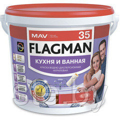 Краска FLAGMAN 35 кухня и ванная (белый) 11л (13,0 кг) - фото 1 - id-p213916955