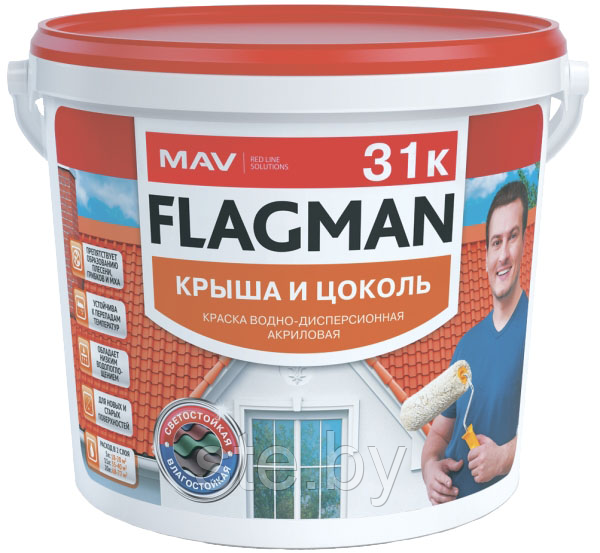 Краска FLAGMAN 31К (шоколадно-коричневый) 3 л (4 кг)